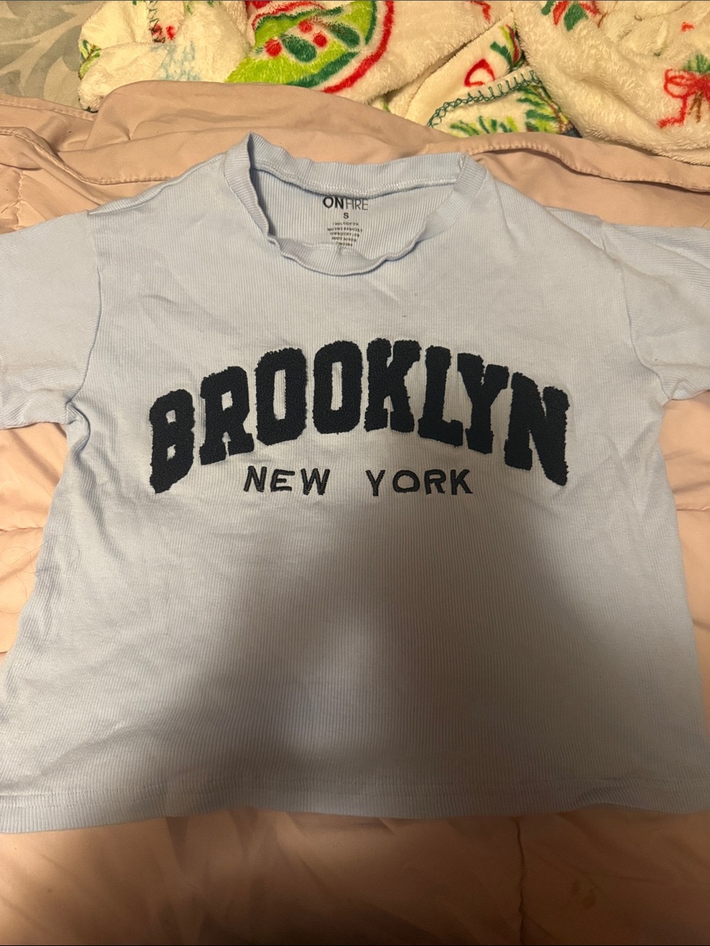 On Fire Light Blue 'Brooklyn New York' Graphic Tee